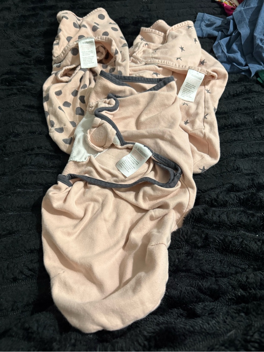 3 Pink Velcro Swaddle